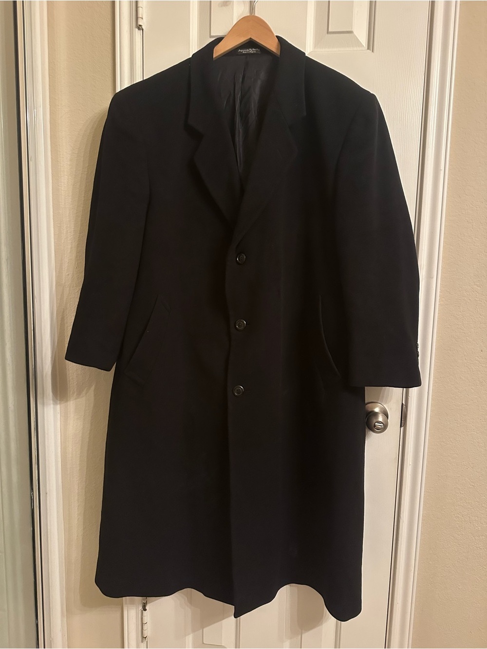 Vintage Di Silver Overcoat Men’s 52 Imported Wool Cashmere Blend Woven in Italy